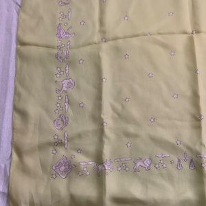 Lime green zodiac silk scarf
